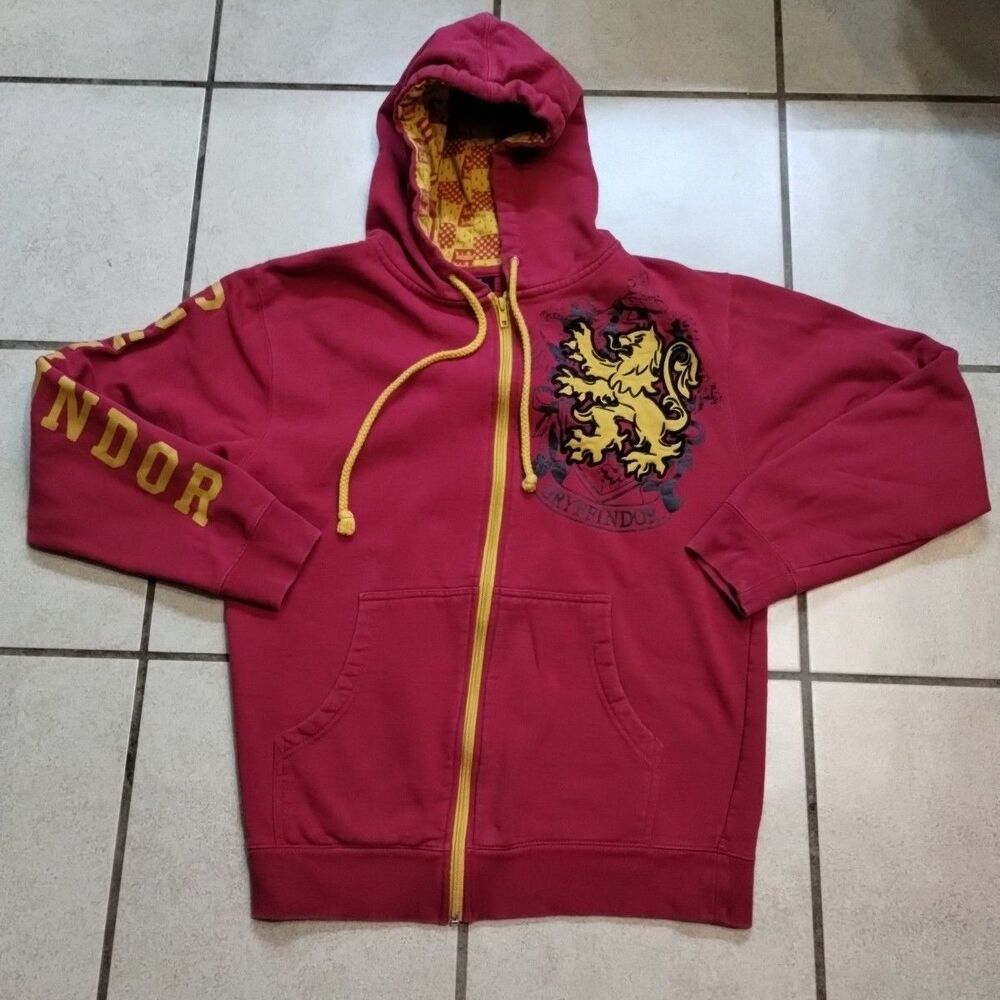 Harry Potter Universal Studios  Gryffindor Embroidered Hoodie Sweatshirt Sz S